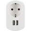 Ladeadapter mit 2 USB 2.0 A-Ports 230 V, mit Steckdose