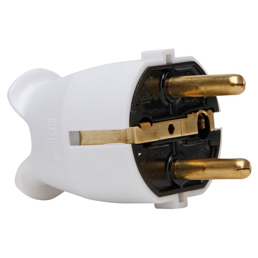 Weißer Schutzkontaktstecker
