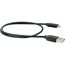 Schwarzes Ladekabel mit USB- und Lightning-Anschluss