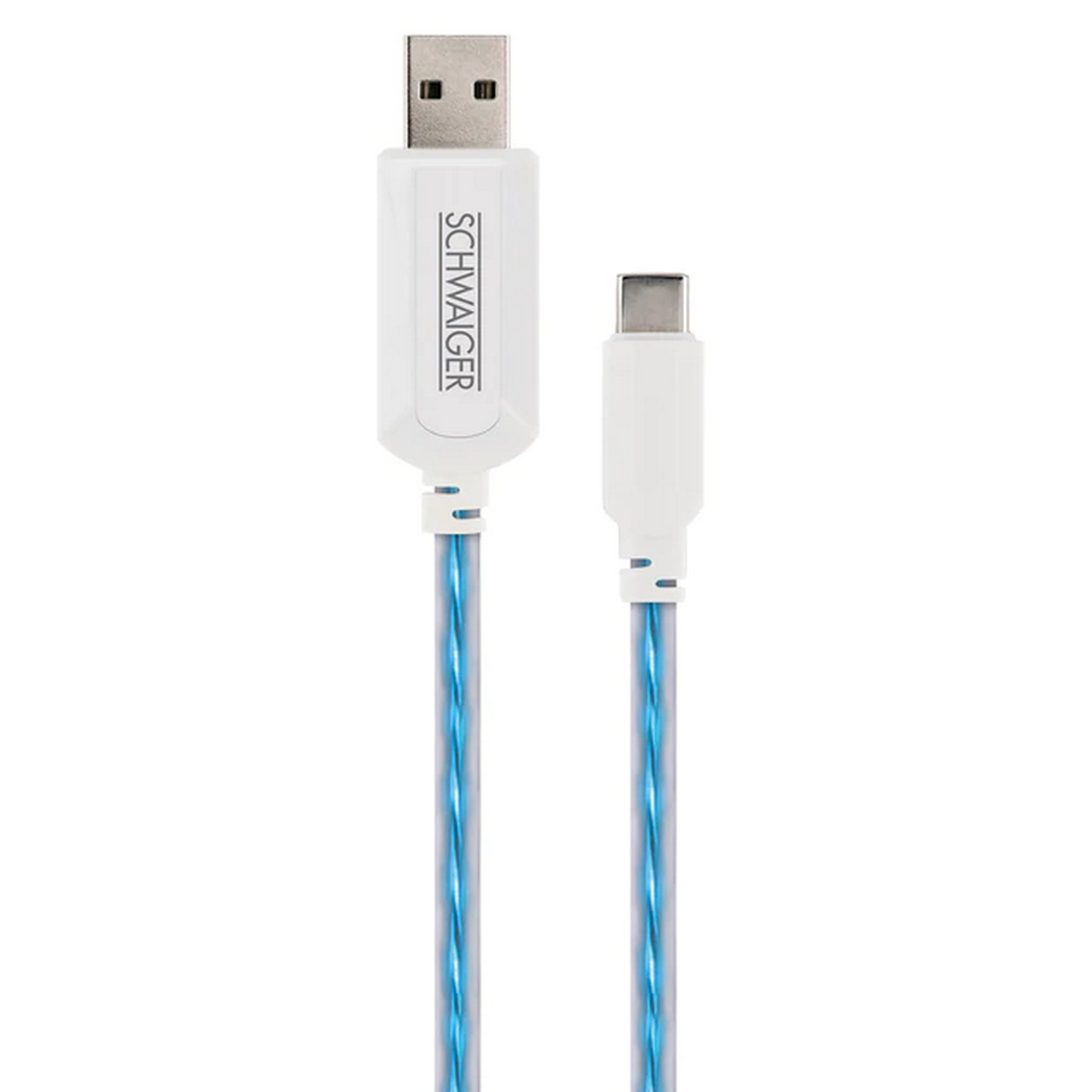 Sync- und Ladekabel USB 3.1 C/USB 2.0 A 80 cm, blau leuchtend + product picture