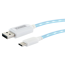 Verkleinertes Bild von Sync- und Ladekabel USB 3.1 C/USB 2.0 A 80 cm, blau leuchtend