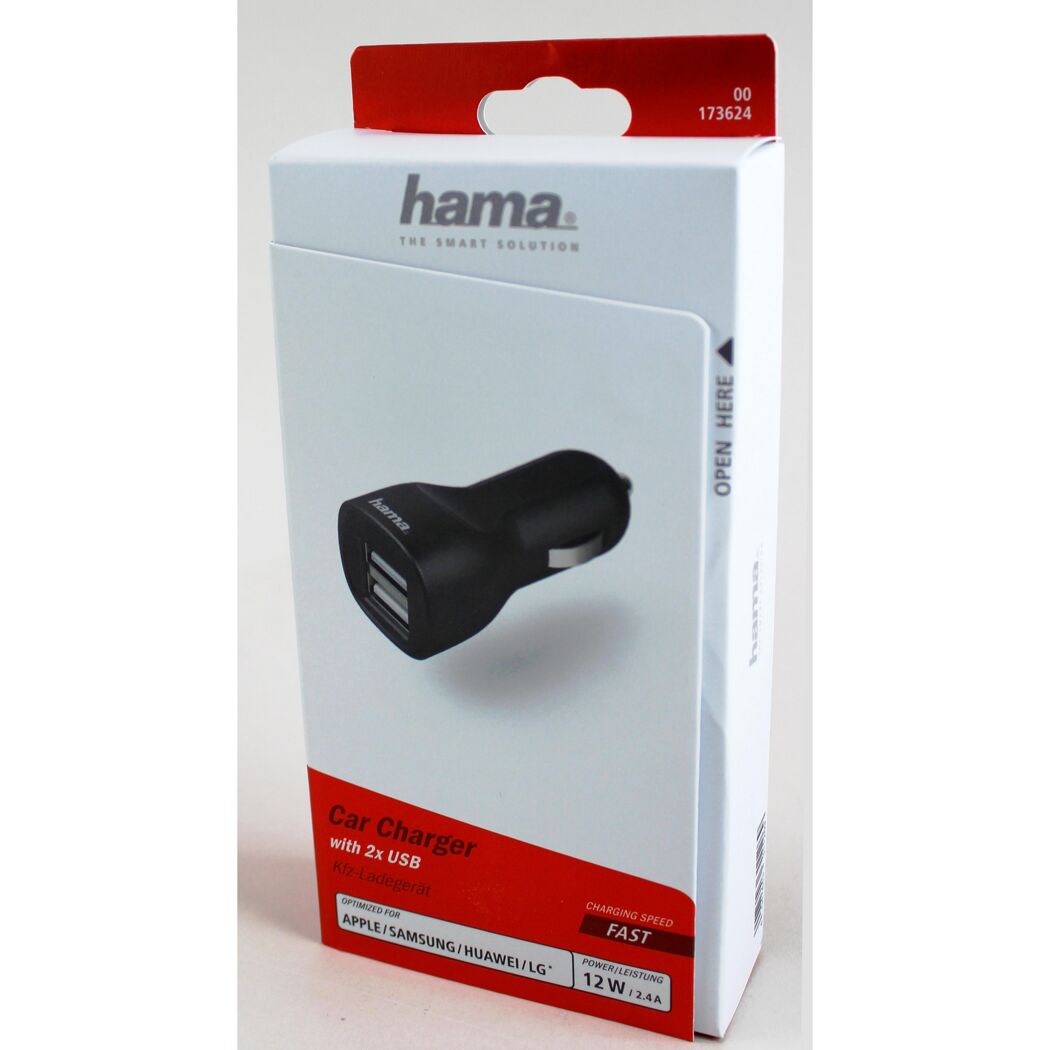 Auto-Ladegerät schwarz 2-fach USB