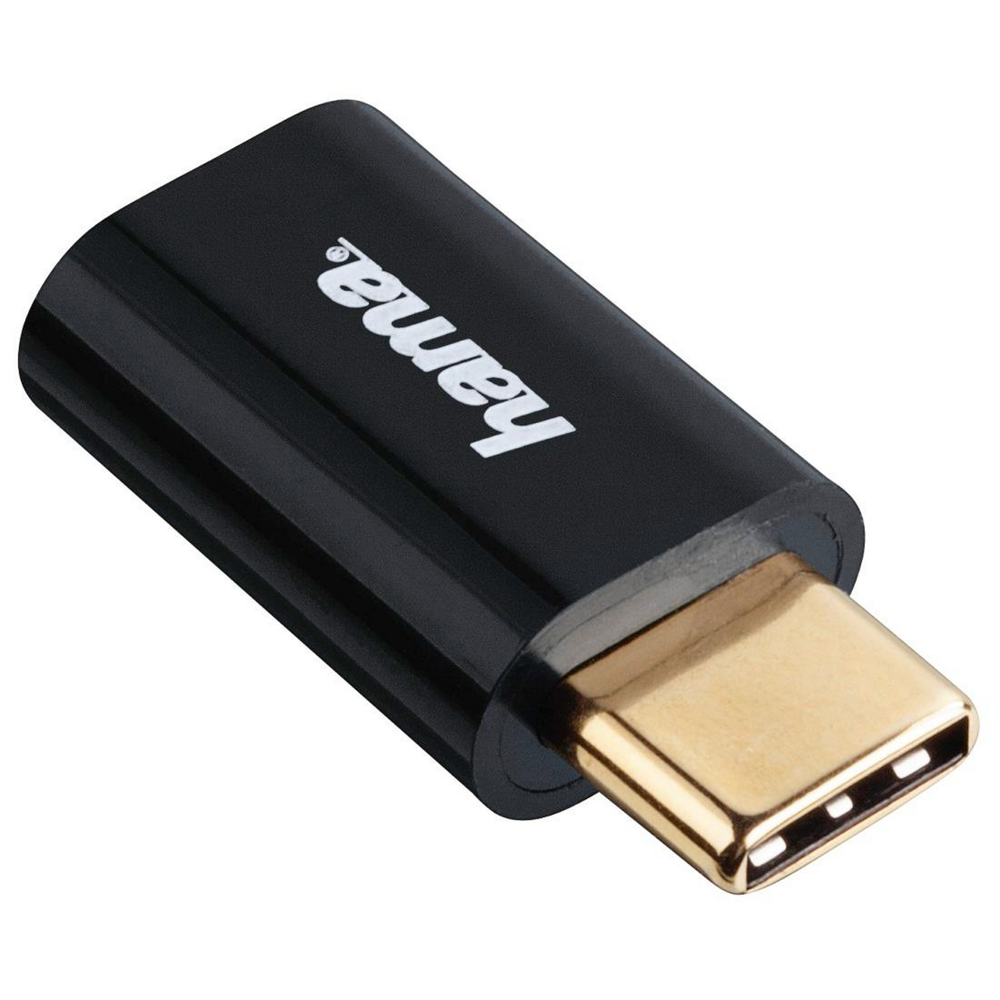 Adapter schwarz/vergoldet Micro-USB auf USB-C-Stecker + product picture