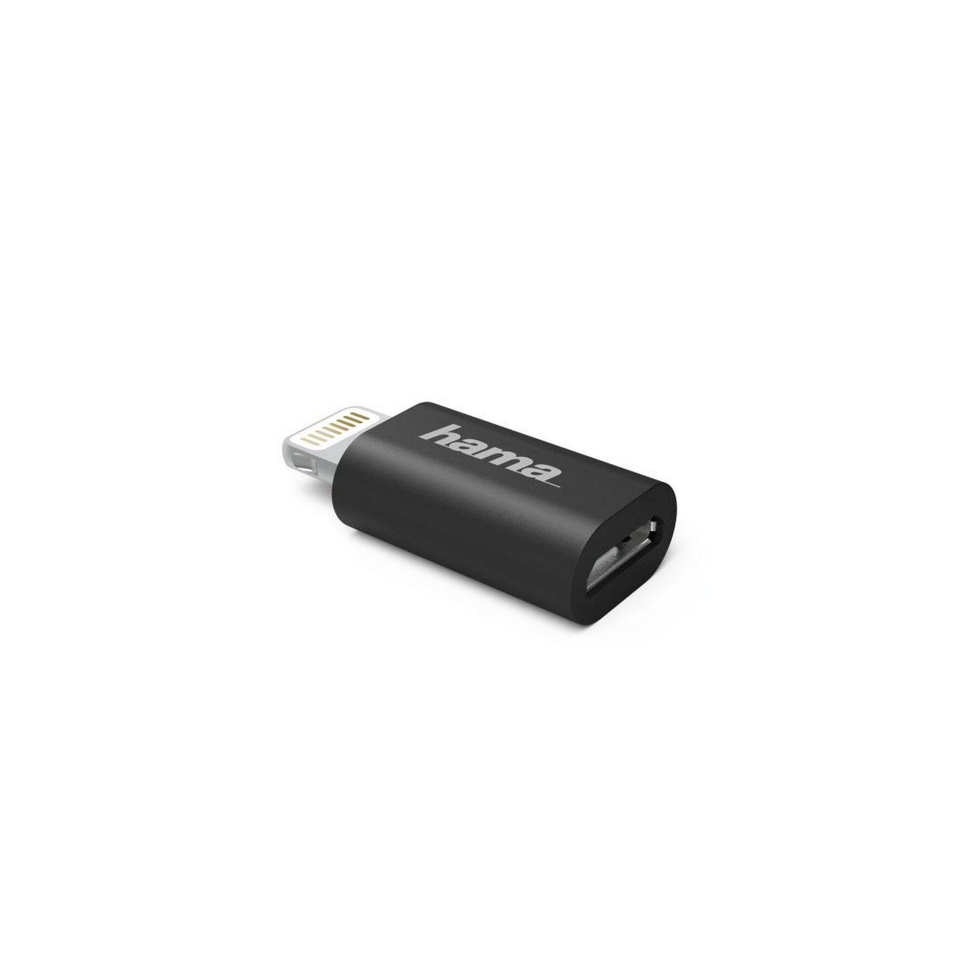 Micro-USB-Adapter schwarz auf Apple® Lightning-Stecker + product picture