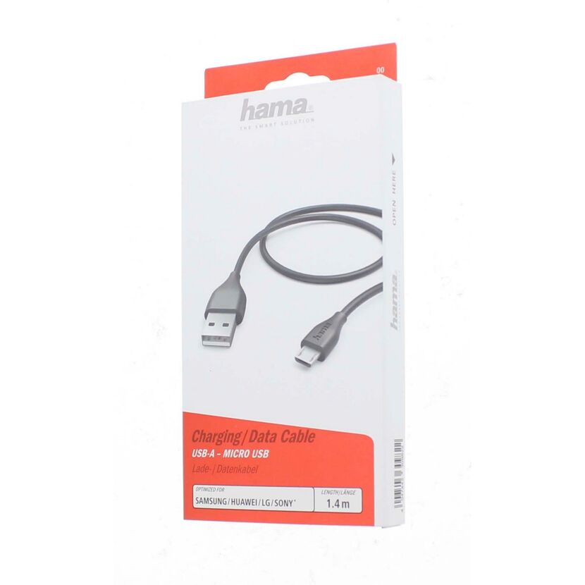 Lade-/Datenkabel schwarz USB-A mit Micro-USB 1,4 m