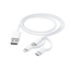 Verkleinertes Bild von 3in1-Micro-USB-Kabel weiß mit Adapter auf USB-C und Apple® Lightning