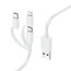 3in1-Micro-USB-Kabel weiß mit Adapter auf USB-C und Apple® Lightning