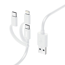 Verkleinertes Bild von 3in1-Micro-USB-Kabel weiß mit Adapter auf USB-C und Apple® Lightning