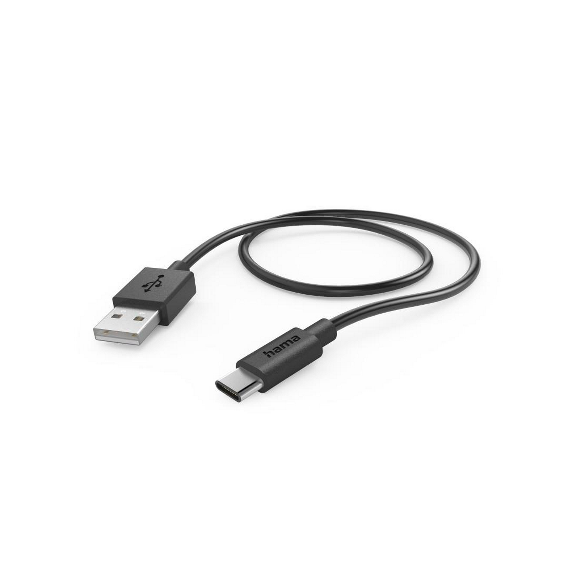 Lade-/Datenkabel schwarz USB-A mit USB-C 0,75 m + product picture