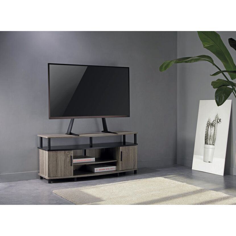 LED TV auf TV-Ständer mit Ablage