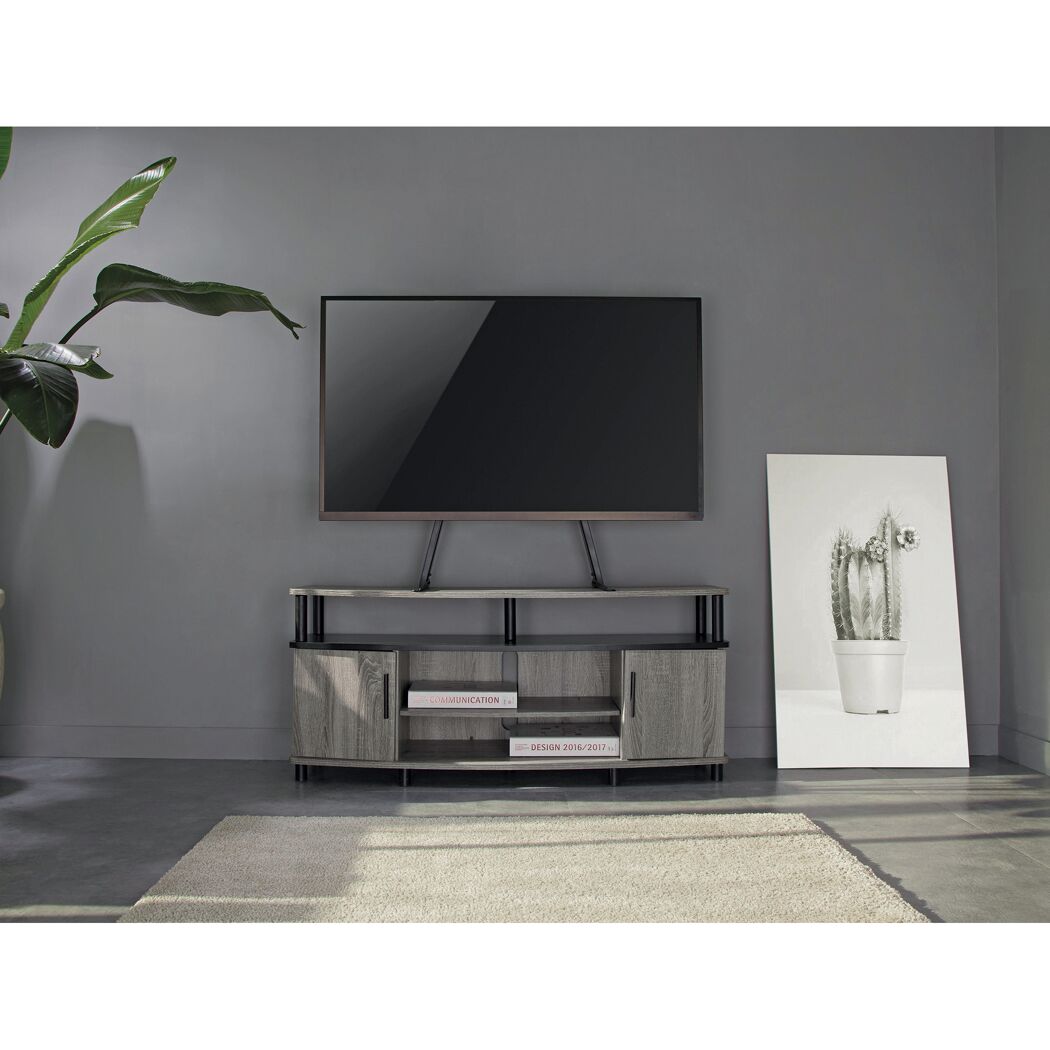 TV-Lowboard mit TV-Standfuß und Fernseher