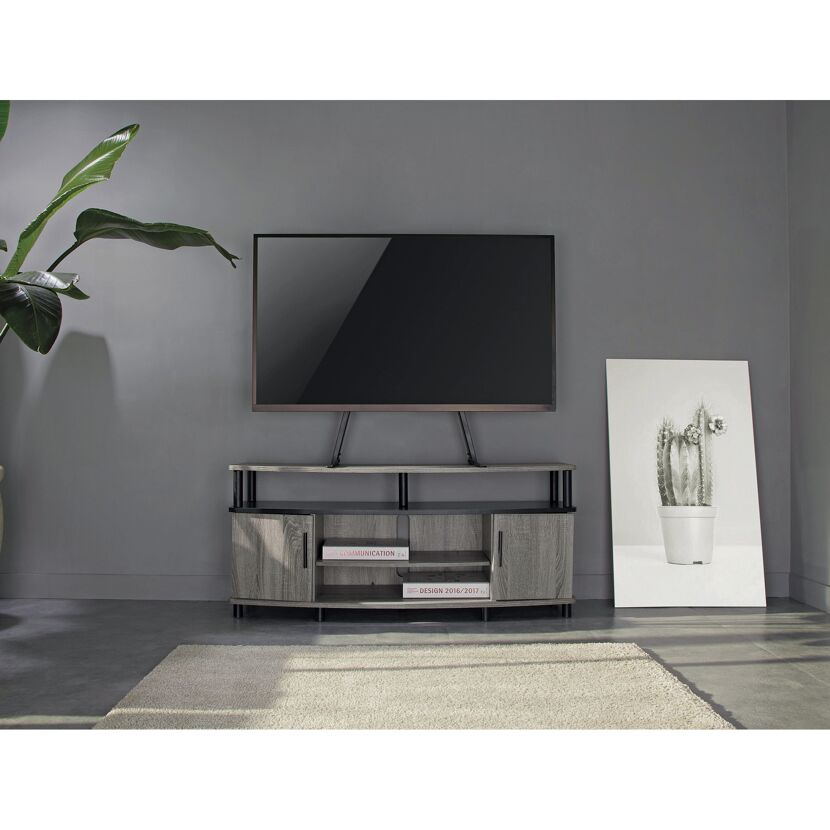 TV-Lowboard mit TV-Standfuß und Fernseher
