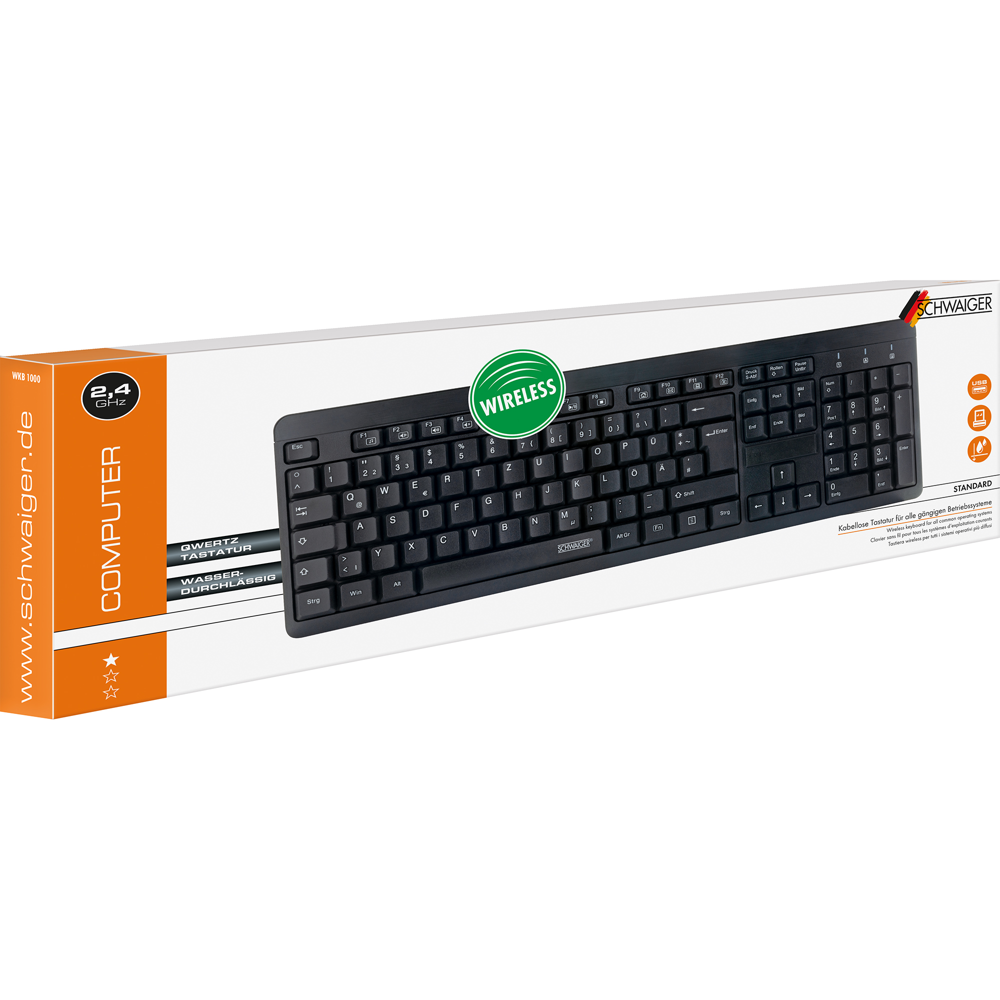 PC-Tastatur schwarz wireless