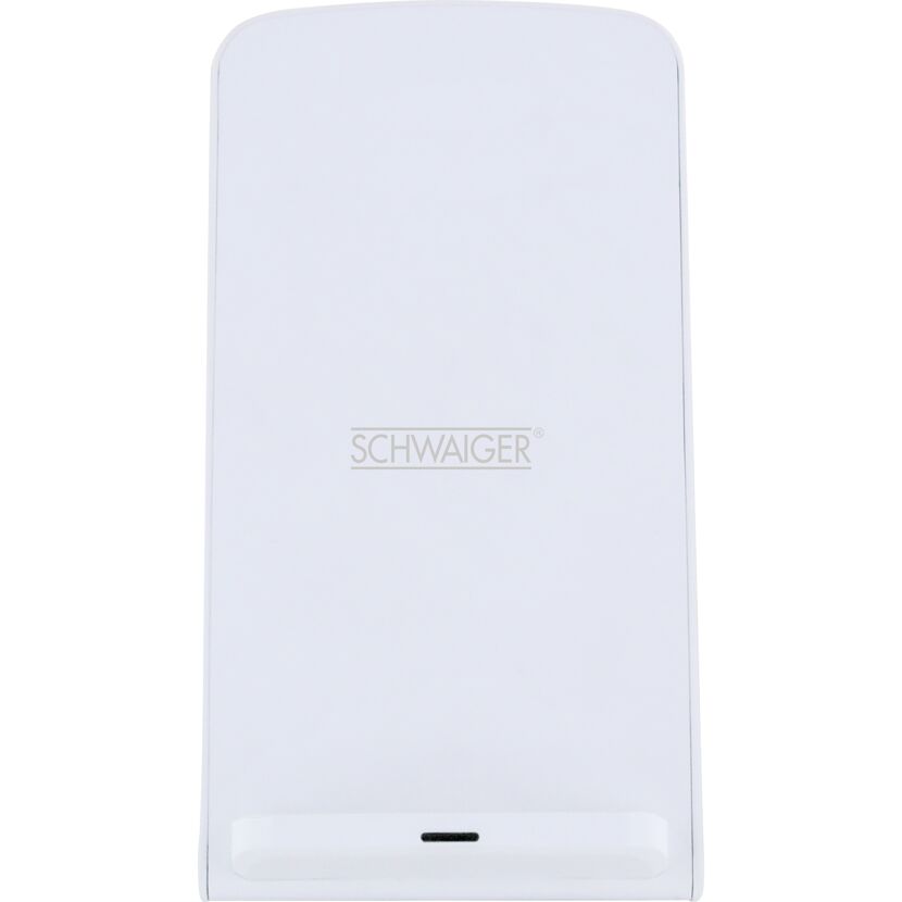 Weißer Ladeständer QI Wireless von SCHWAIGER