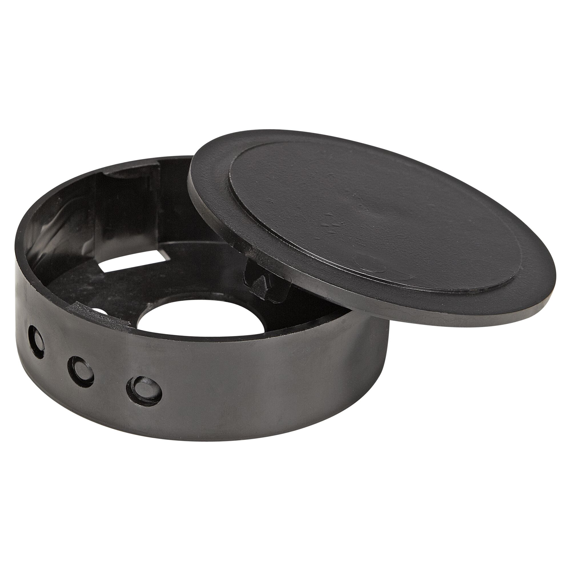 Schwarzer Abzweigbaldachin mit Deckel