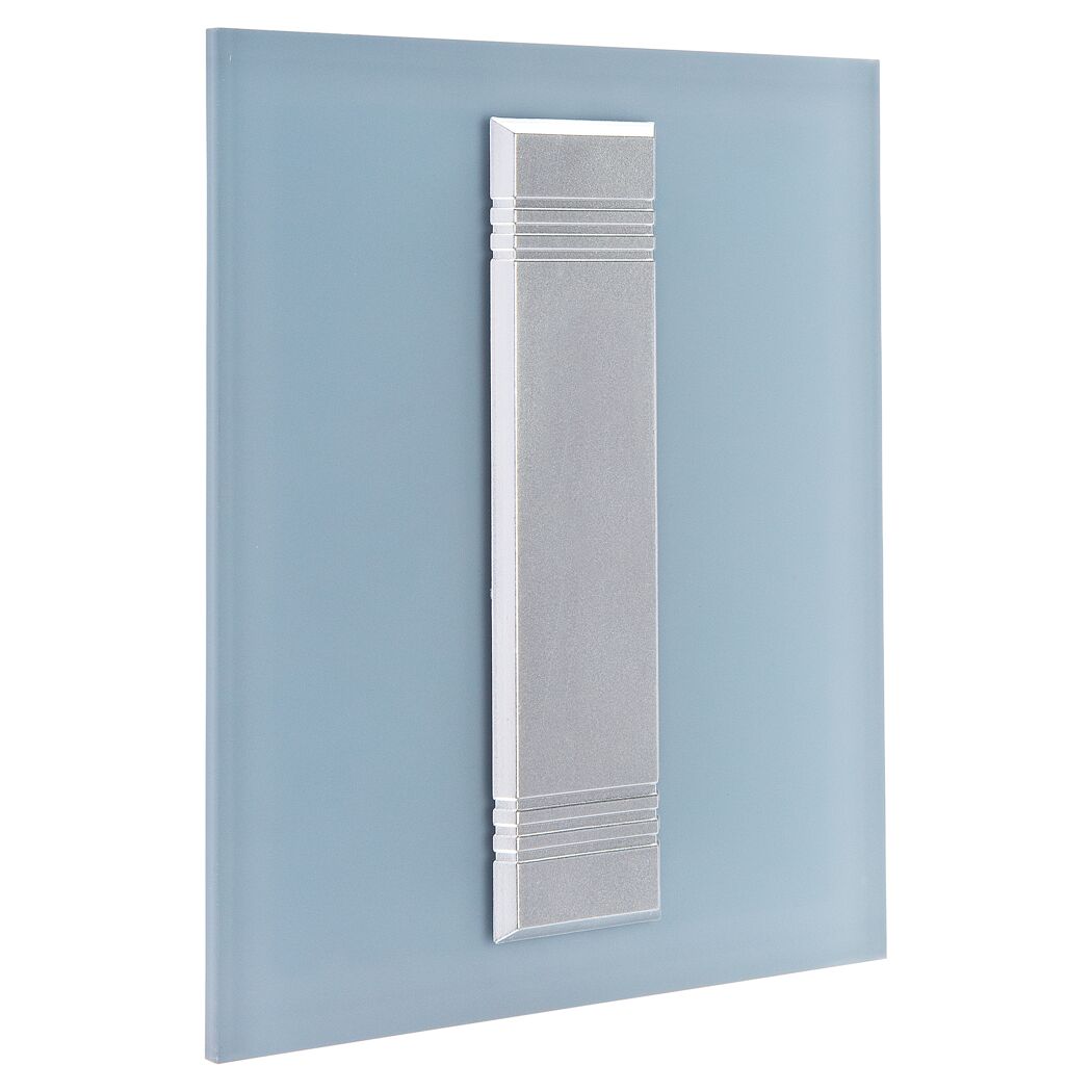 Chorus Gong, silber, auf blauer Acrylplatte