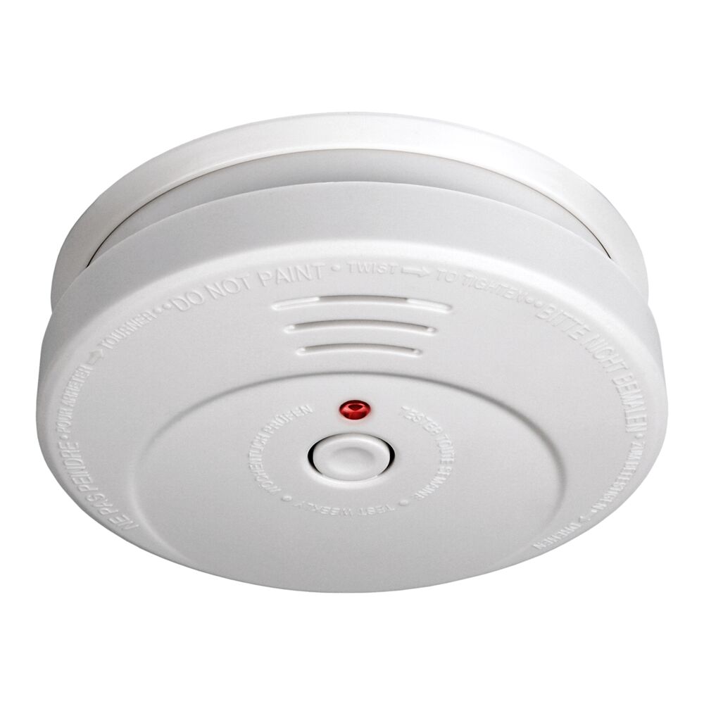 Weißer Rauchmelder mit roter LED
