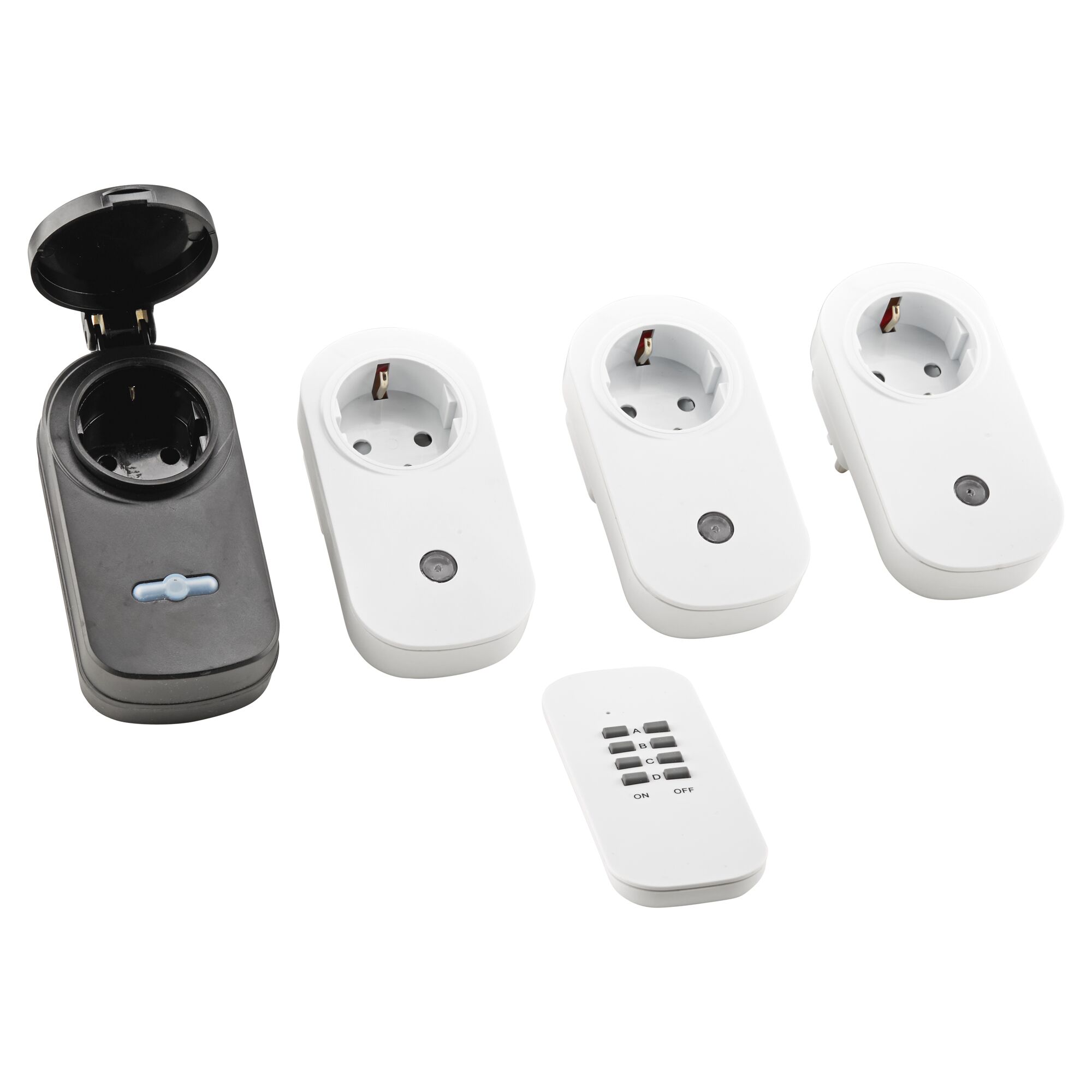 Funksteckdosen-Set, 5-teilig, mit Fernbedienung