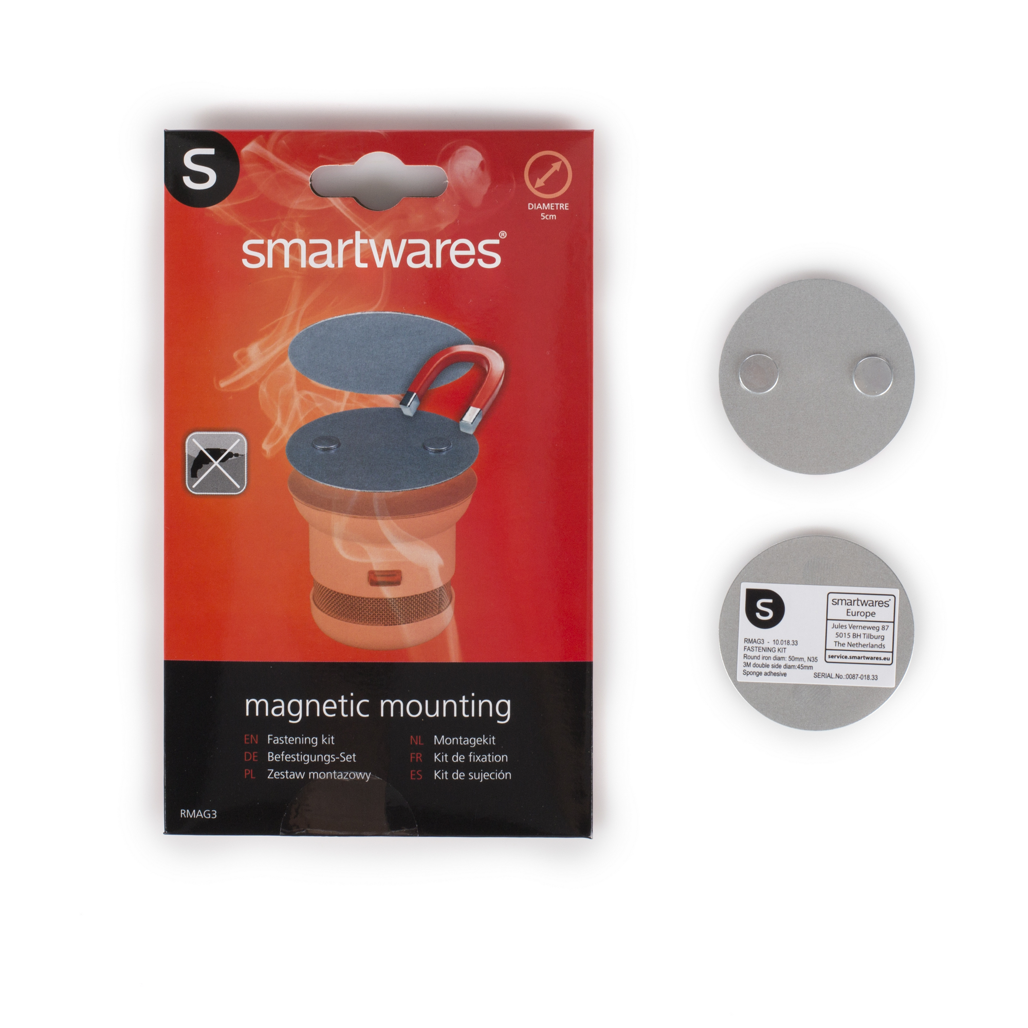smartwares Magnetbefestigung für Mini Rauchmelder Magnet Halter 