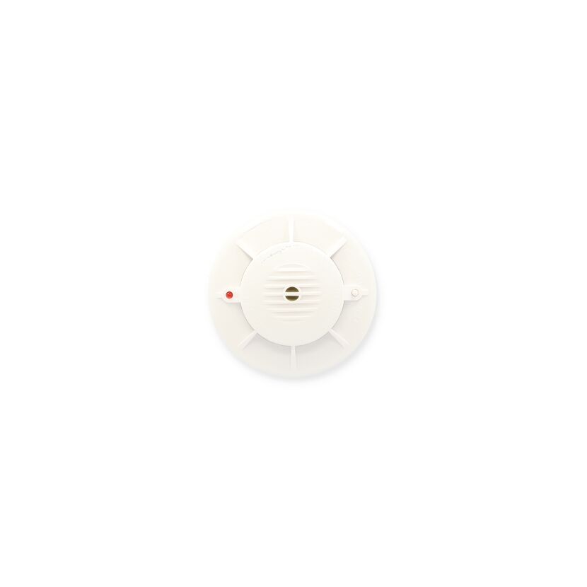 Weißer Rauchmelder mit roter LED