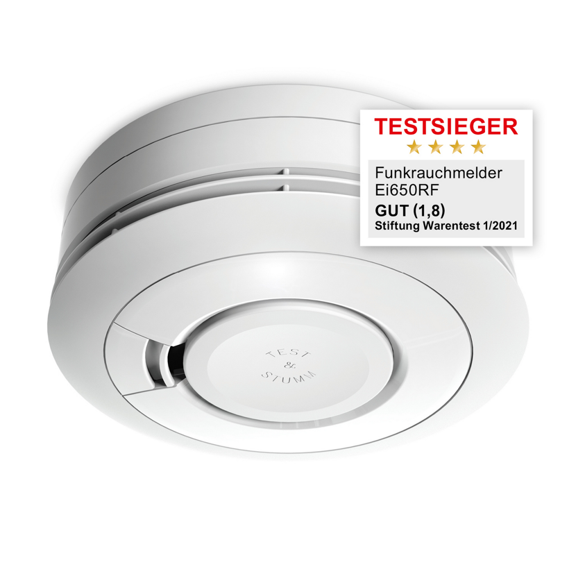 Funkrauchmelder 'Ei650RF' mit 10-Jahres-Batterie