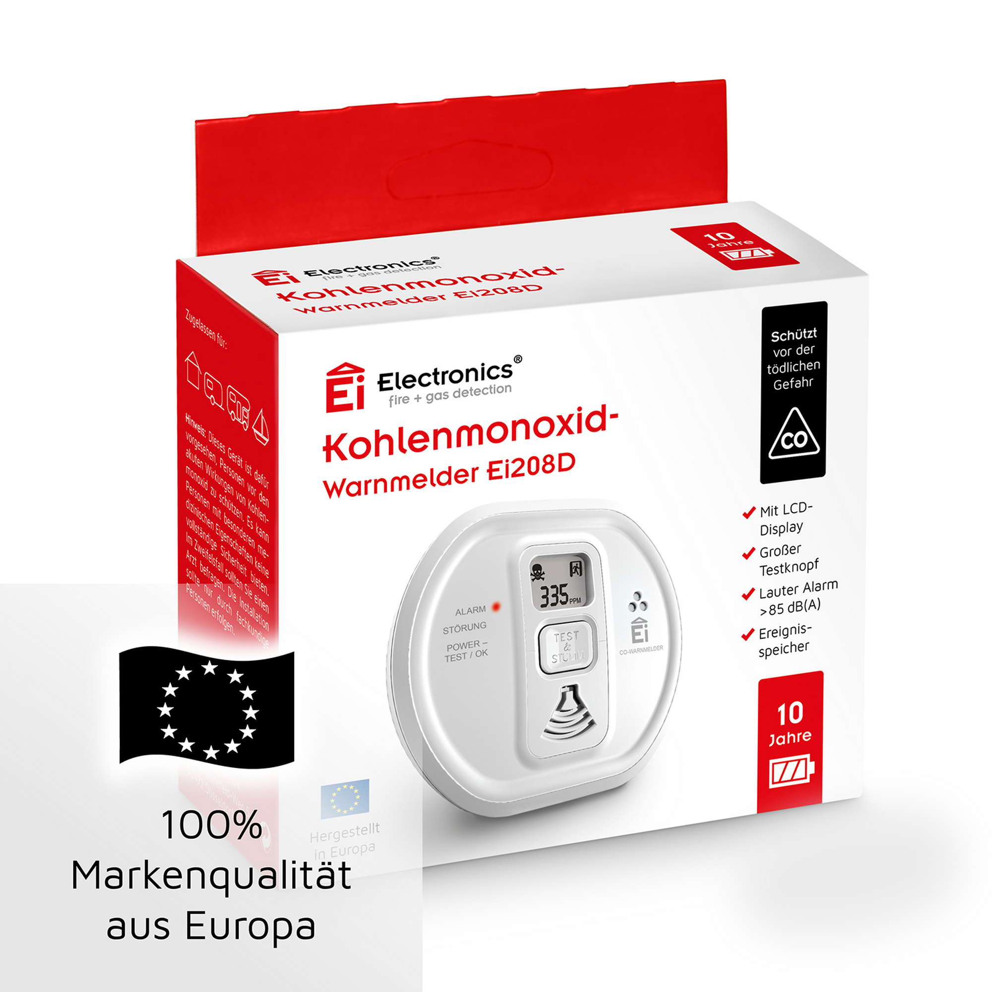 Kohlenmonoxidmelder 'Ei208D' mit 10-Jahres-Batterie + product picture