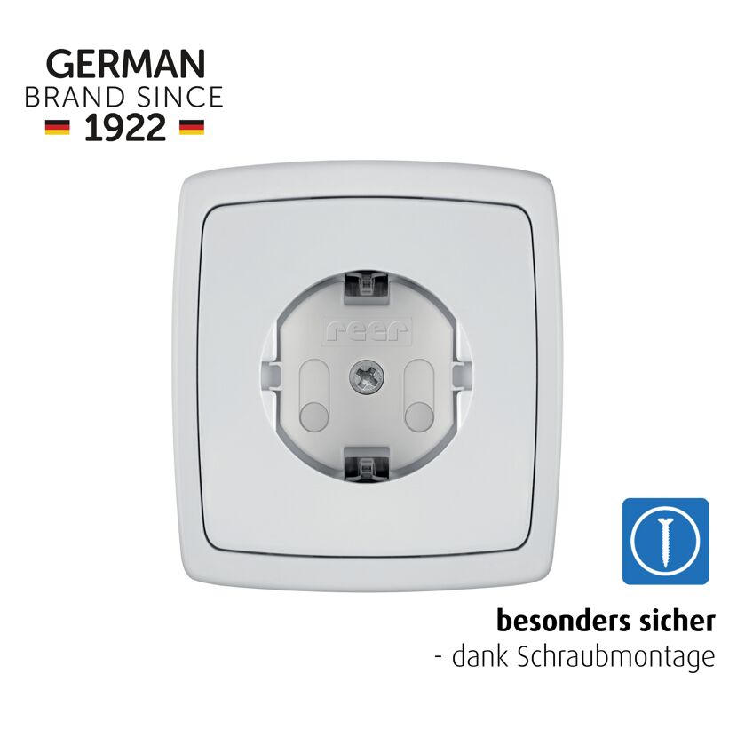 Weißer Steckdosenschutz von Reer