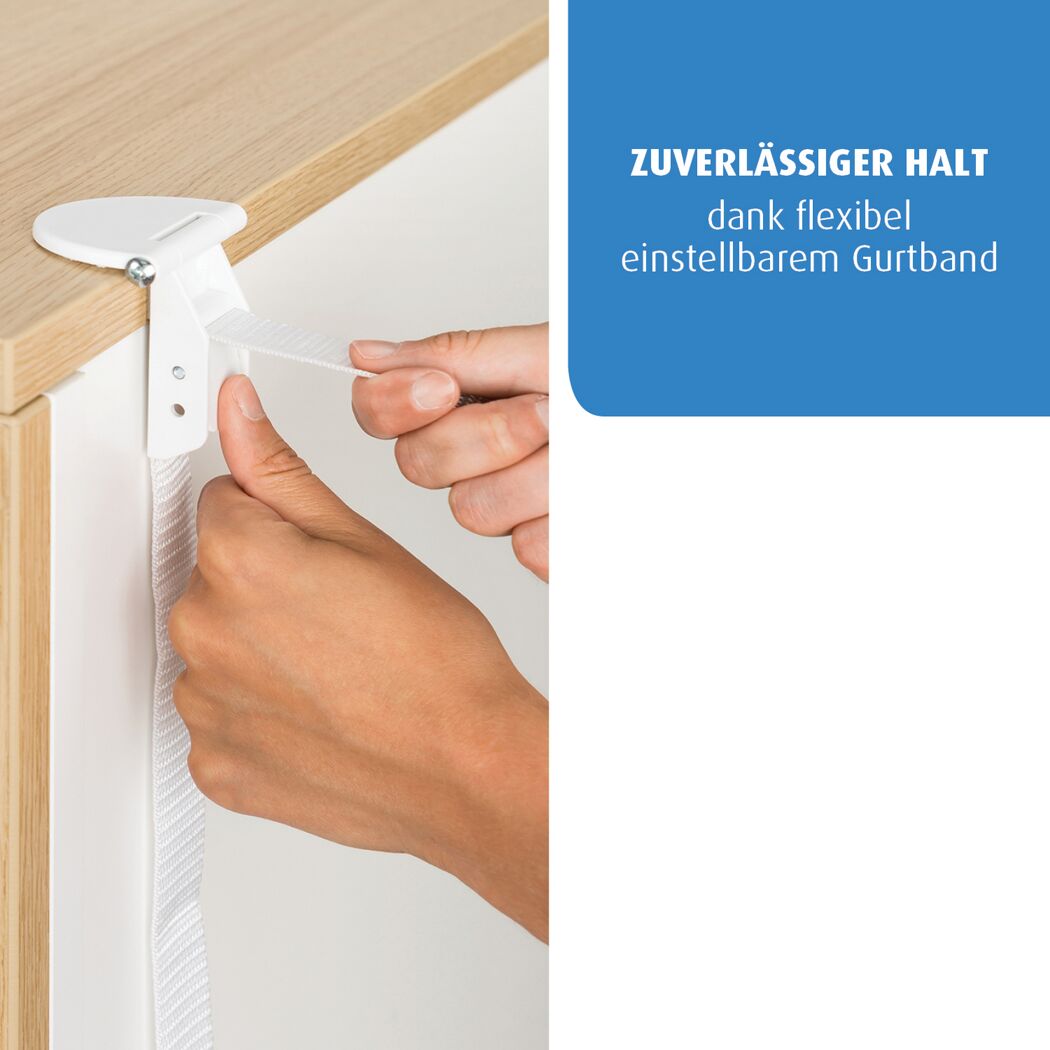 Möbel-Kippschutz weiß, 2 Stück