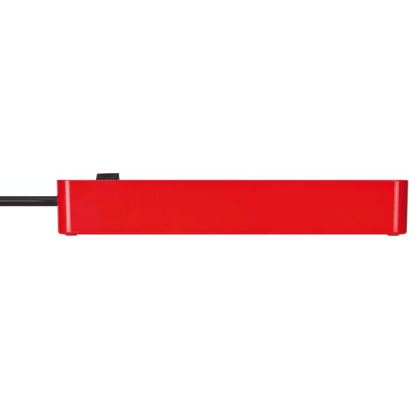 Steckdosenleiste 'Ecolor' rot/schwarz 5-fach 1,5 m