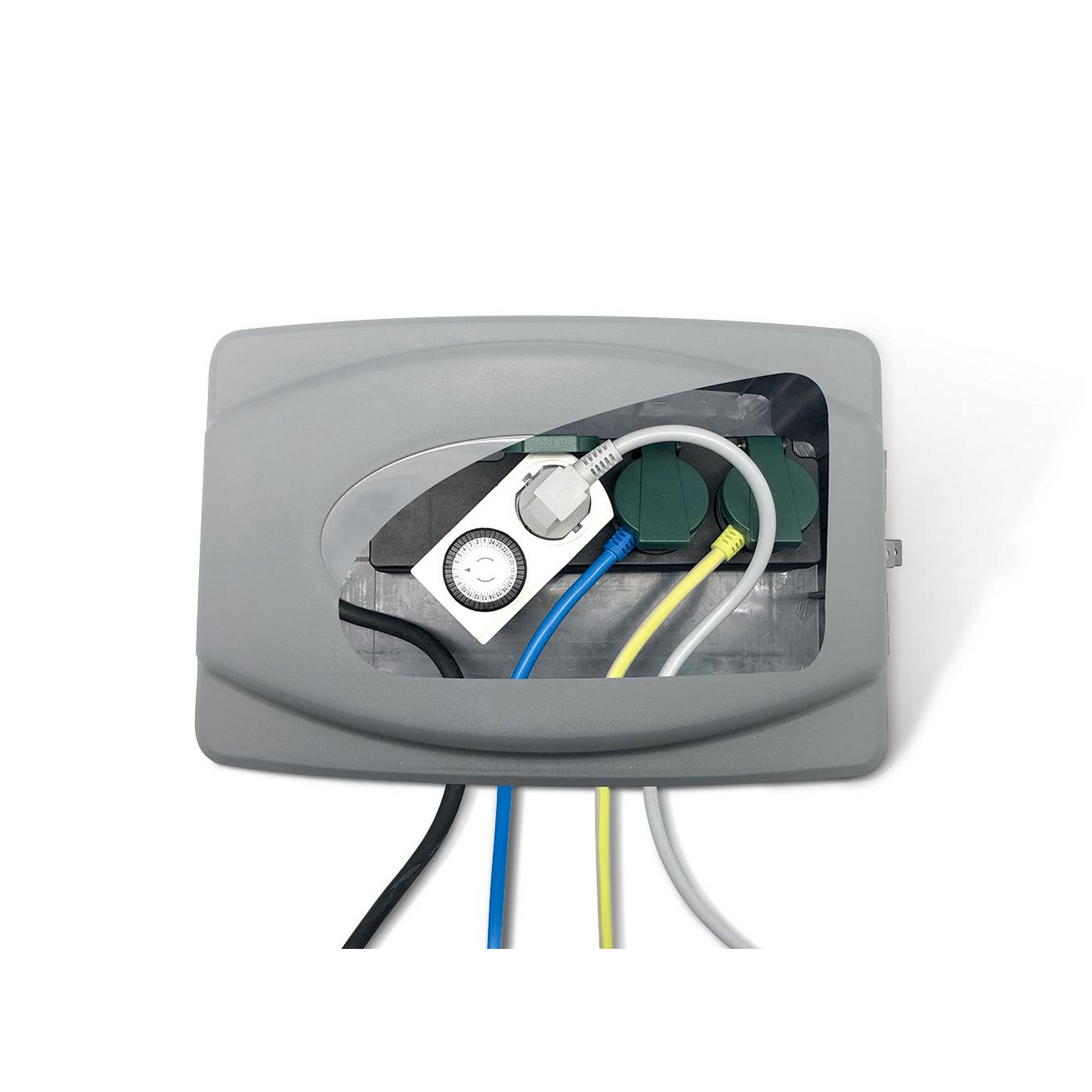Kabelbox-Set mit Steckerleiste und Zeitschaltuhr 3-teilig + product picture