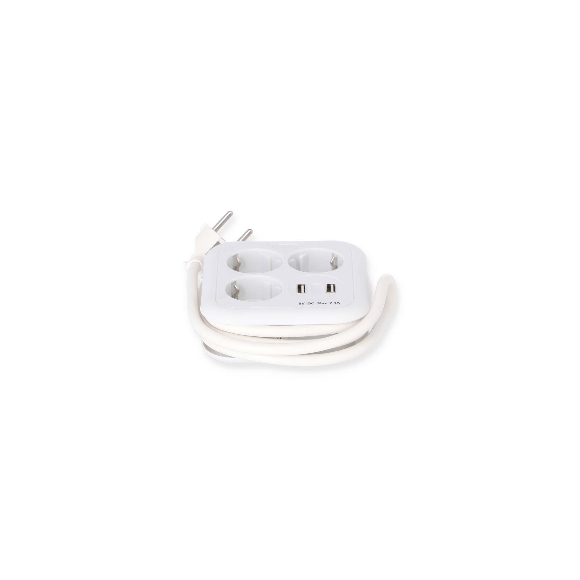 Steckdosenleiste weiß 3-fach mit 2 USB-Ports + product picture