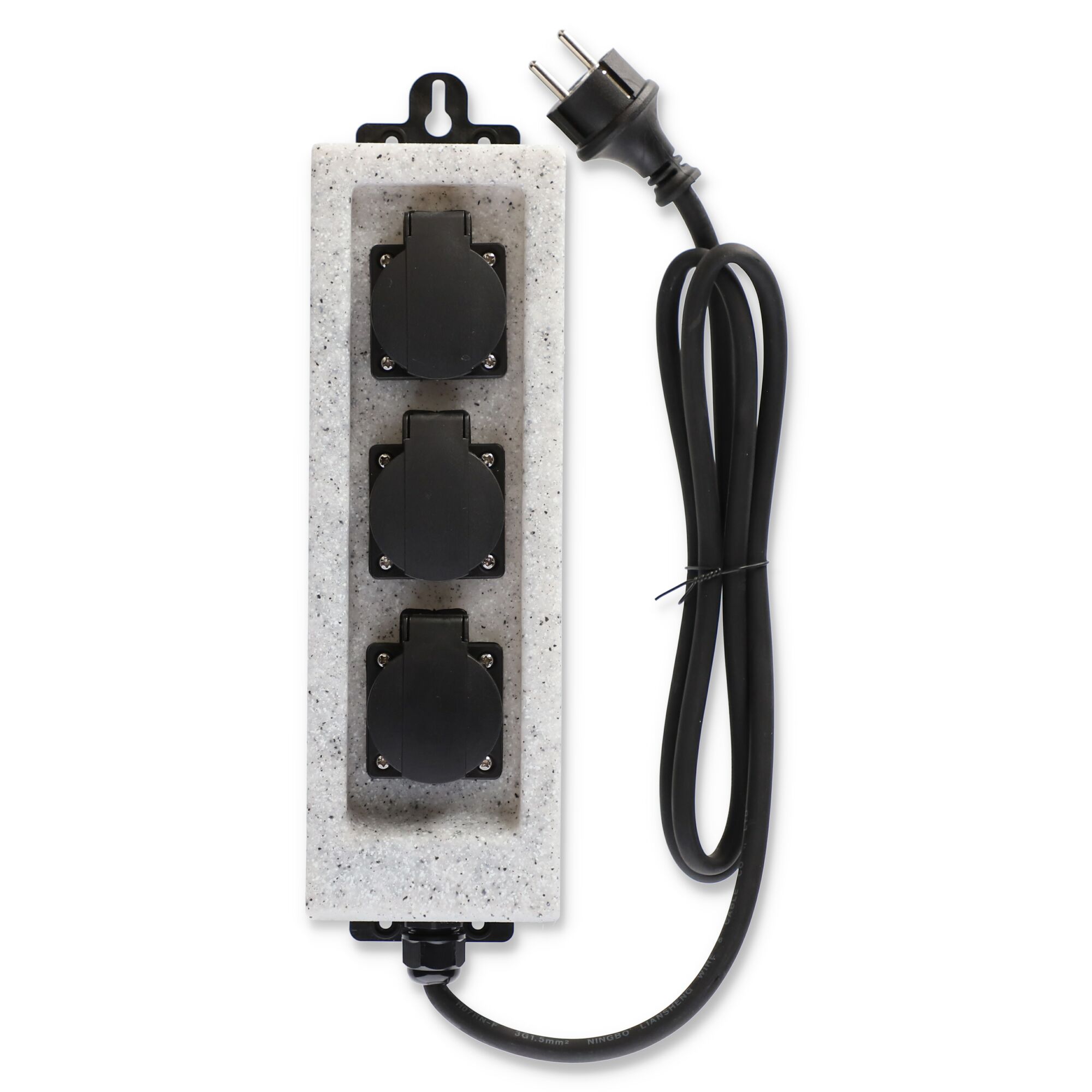 Steckerleiste 3-fach IP44 Steinoptik