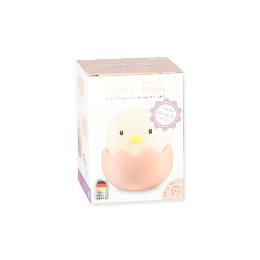 Eggy Egg Nachtlicht in Ei-Form in der Verpackung