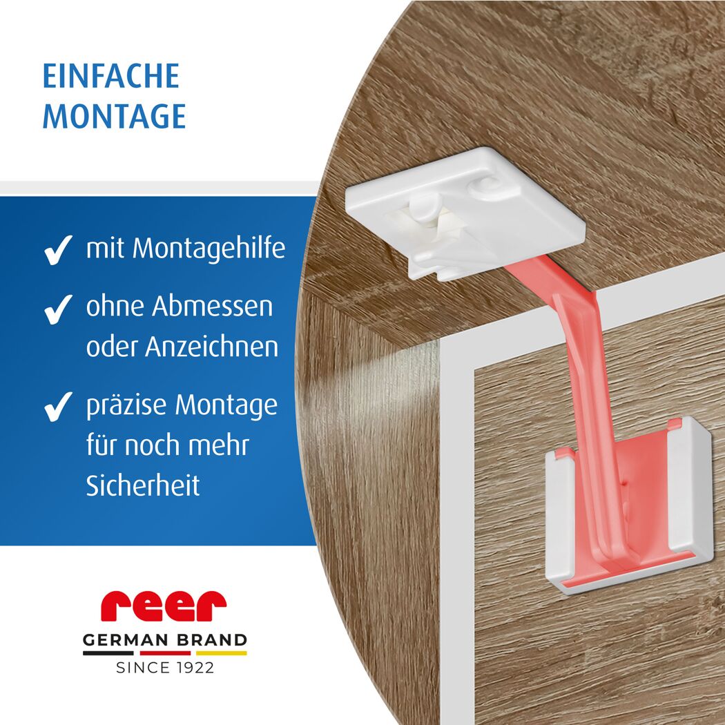 Schrank- und Schubladensicherung weiß mit Montagehilfe, 3 Stück