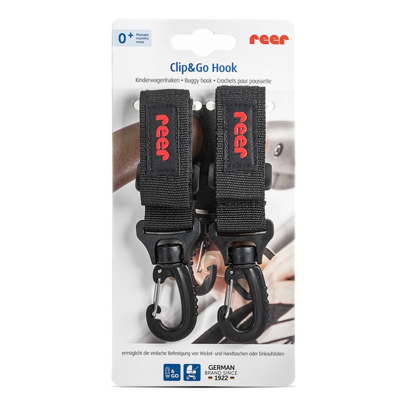 Zwei schwarze reer Clip&Go Hooks
