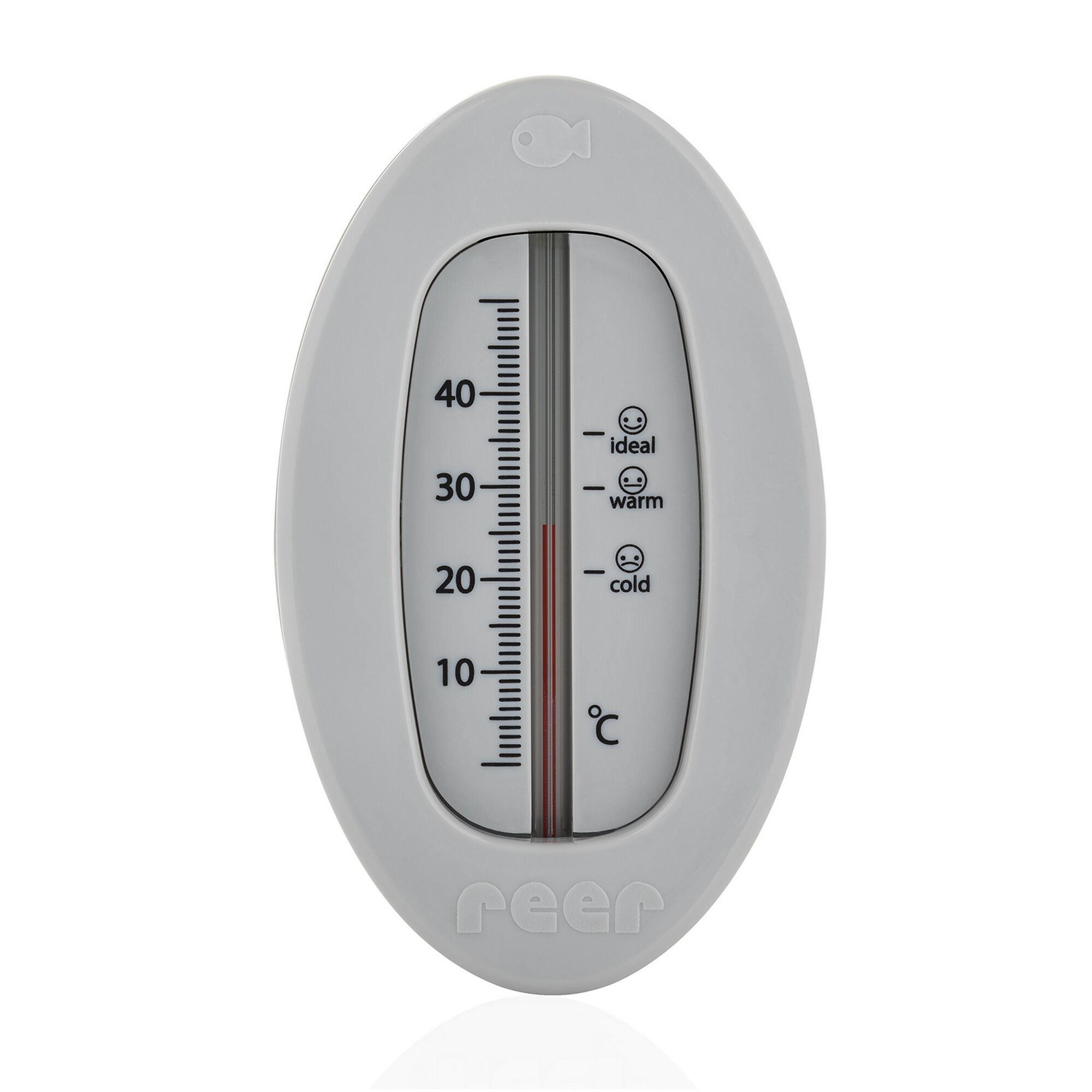 Badethermometer, grau, oval