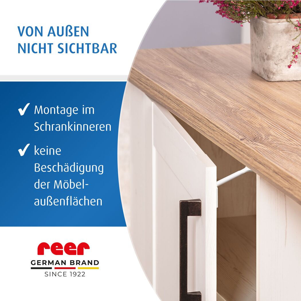 Schrank- und Schubladensicherung weiß mit Montagehilfe, 8 Stück