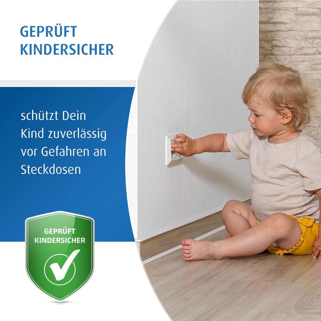 Steckdosenschutz transparent klebbar, 10 Stück