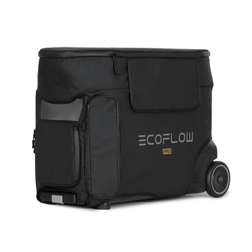 Schwarze Transporttasche EcoFlow Pro mit Rollen