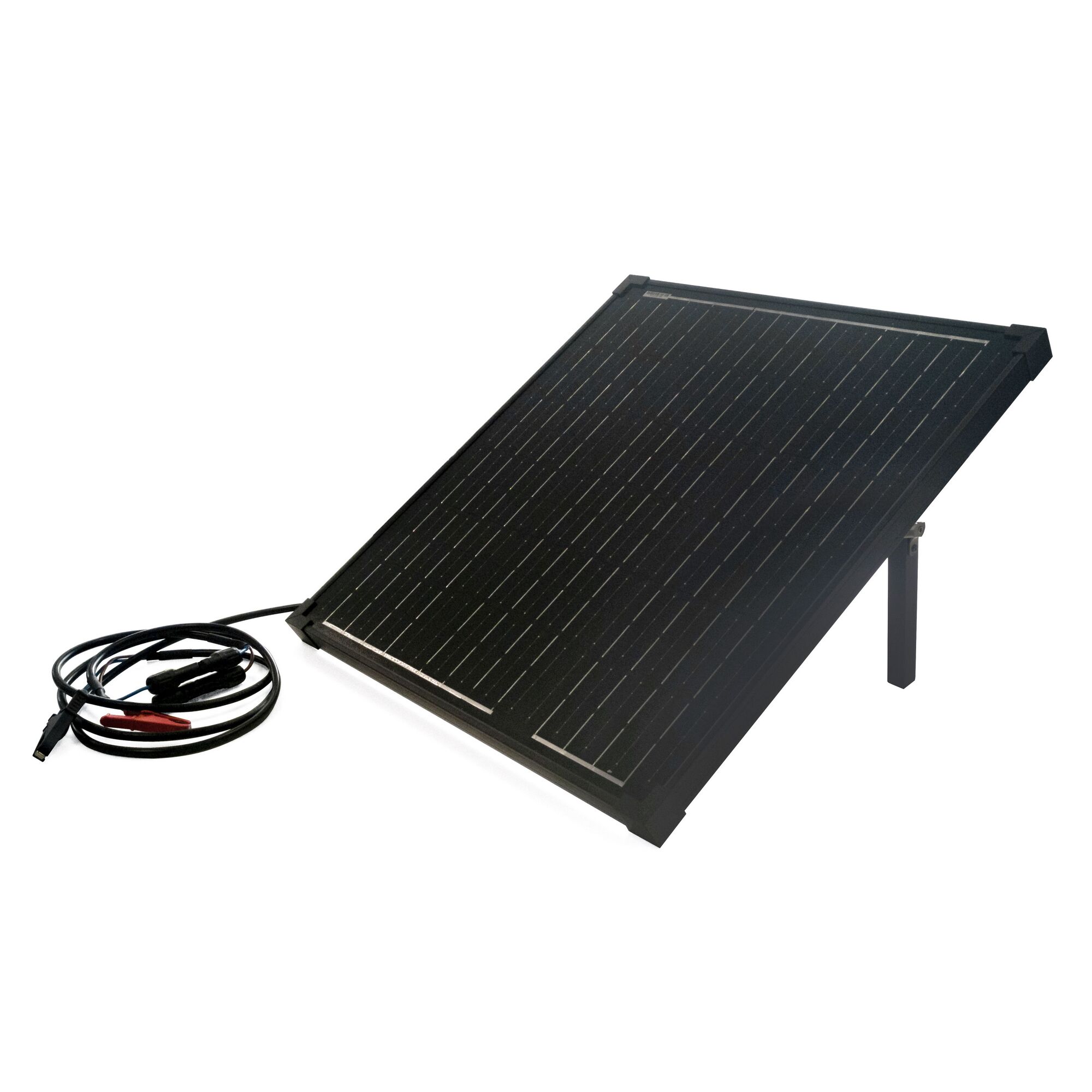 Solarpanel mit Kabel und Klemmen
