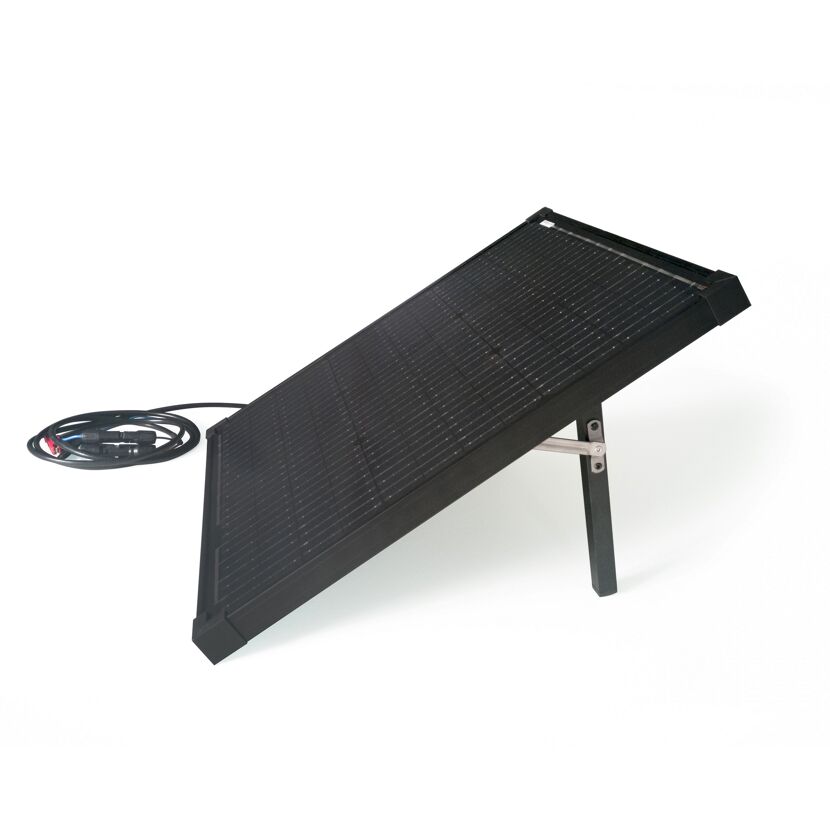 Solarmodul mit Standfuß und Kabel