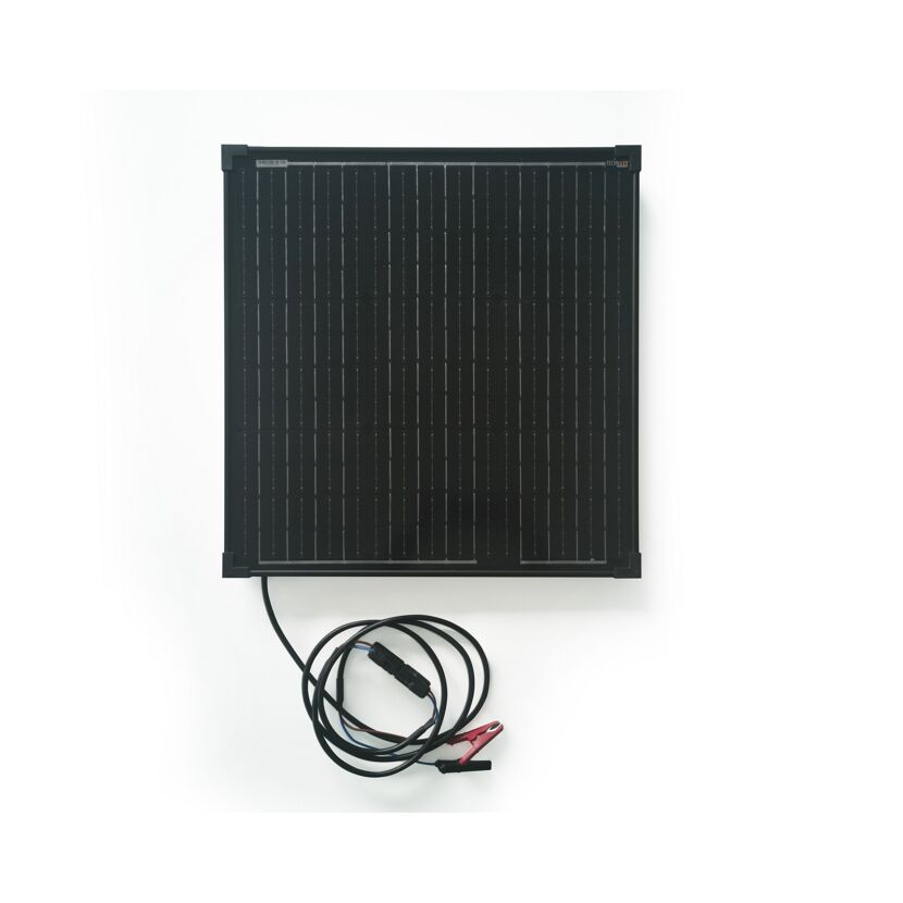 Solarpanel mit Kabel und Klemmen