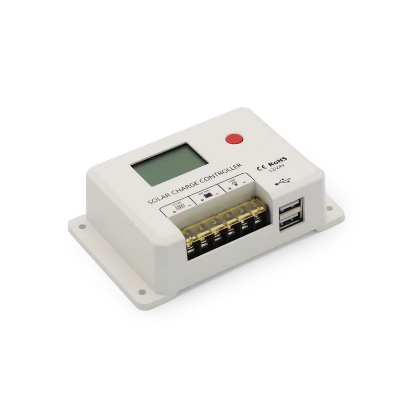 Solarladeregler mit Display und USB-Anschlüssen