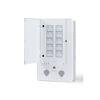 Weißes Smart Home Panel mit geöffneter Abdeckung.