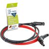 Schwarzes und rotes Solarkabel mit MC4-Steckern