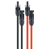 Zwei schwarze und zwei rote Solarkabel