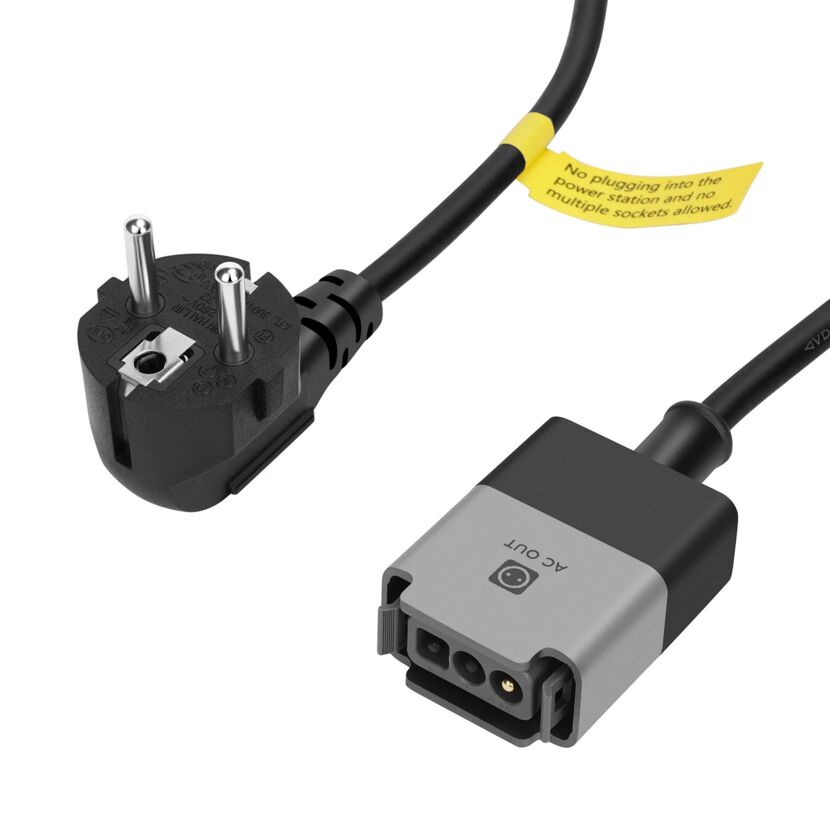 Netzkabel mit Stecker und AC-OUT-Buchse