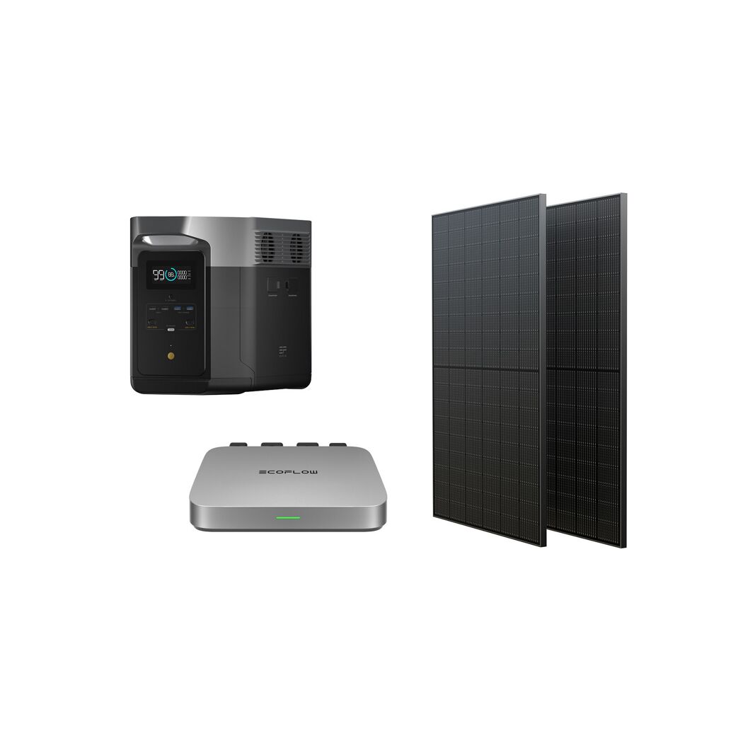 Powerstationset 'Powerstream 600' mit Powerstation 'Delta MAX' inkl. 2 x 400 W starres Solarpanel