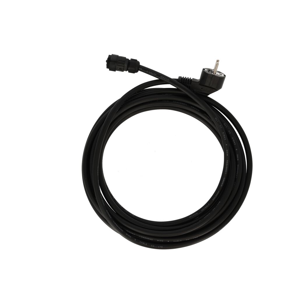 Schwarzes Kabel aufgerollt