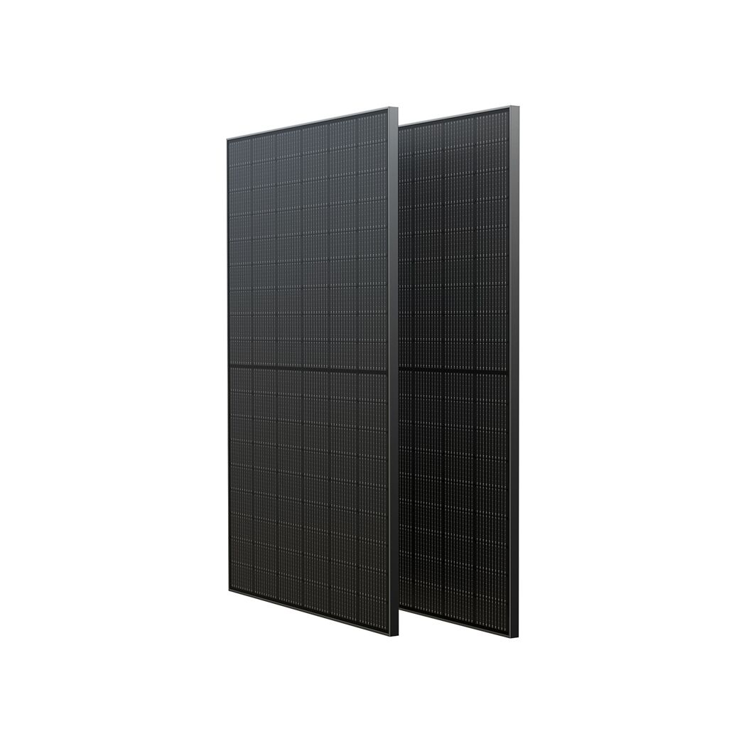 Zwei schwarze Solarpanele